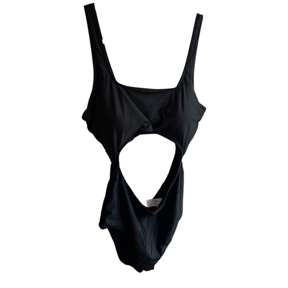 Aerie One cutout scoop one piece size XXL NWT black minimalistic full coverage - Picture 10 of 12